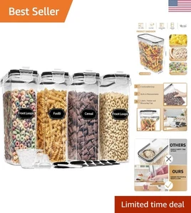 Airtight Cereal Container Set - 4L, Includes Labels & Measuring Cup for Easy Use - Picture 1 of 9