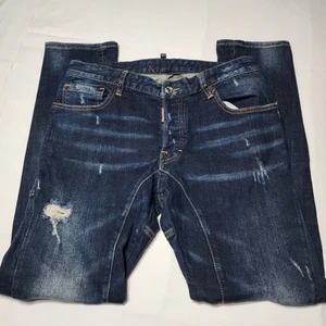 DSQUARED2 Jeans Men's 48 / W33 L30 Distressed Tapered Made In Italy Button Fly - Picture 1 of 14