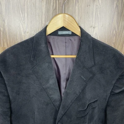 Apt.9 Blazer Jacket Mens 48R Black 100% Cotton Tweed Soft Textured Double Vented - Image 1 of 4