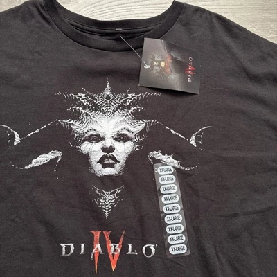 Diablo 4 IV Blizzard Videojuego Negro Gráfico Jugador Camiseta Talla 2XL Nueva Foto 1 de 4