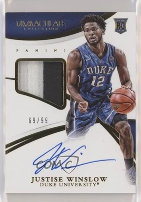 Parche de novato Panini Immaculate Collegiate 2015/99 Justise Winslow RPA automático radiocontrol Foto 1 de 2