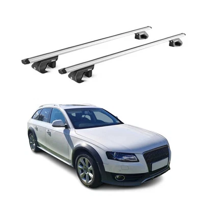 Roof Rack Cross Bars Luggage Carrier for Audi A4 Allroad 2006-2016 Alu Grey 2Pcs - Image 1 of 4