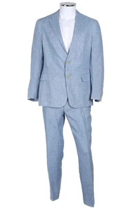 RALPH LAUREN PURPLE LABEL BLUE MEN'S LINEN TWO PIECE SUIT SMALL - Picture 1 of 4