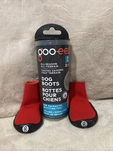 Goo-eez All-Season All-Terrain Rubber Stretch Dog Boots Shoes Size M Red New - Picture 1 of 4
