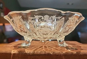 Fostoria's Navarre Etched Pedestal Footed 7" Bowl  - Picture 1 of 5