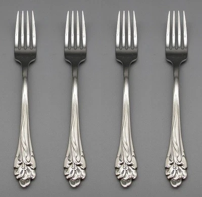 Oneida Stainless Flatware  AMARLLIS Dinner Forks - Set of Four * USA - Image 1 of 3