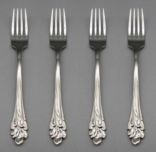 Oneida Stainless Flatware  AMARLLIS Dinner Forks - Set of Four * USA - Image 1 of 3