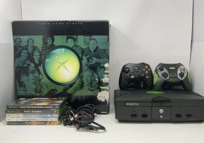 Оригинальная консоль Microsoft Xbox — протестирована — в коробке — 2 контроллера — 5 игр!🫠 - Изображение 1 из 4