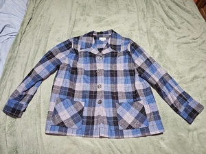 De Colección Años 70 Pendleton Camisa Chaqueta Lana Cazadora Campo Tartán Cuadros Mujer’s Talla XXL - Imagen 1 de 10