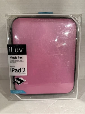 iLuv PINK Powered Travel Speaker Protective Zipper Case for iPad 2 Tablets - Image 1 of 3