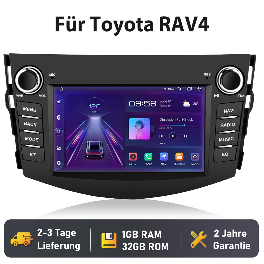 7"Android 13 Autoradio Für Toyota RAV4 2006-2012 GPS Navi BT WIFI DAB+ SWC 1+32G - Bild 1 von 4