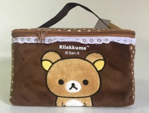 9" AUTHENTIC RILAKKUMA San-X Plush Cosmetic bag Make Up Bag Accessory Bag Case - Picture 1 of 11