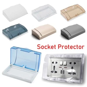 Double Sockets Socket Protector Plastic Socket Splash Box Bathroom Supplies - Picture 1 of 26
