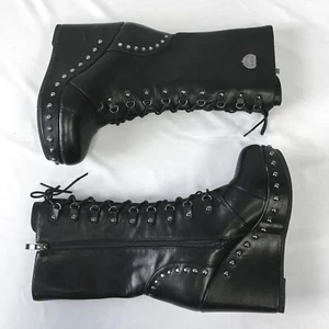 Milwaukee Performance Women's Black Lace-Front Platform Wedge Boots, Sz. 9 - Picture 1 of 9