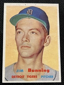 1957 Topps Jim Bunning HOF Detroit Tigers #338 *Pinhole* Great Eye Appeal!!!