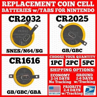 CR1616/CR2025/CR2032 Save Battery Tabs Pokemon Game Boy/Color/Advance/GB/GBC/GBA - Image 1 of 2