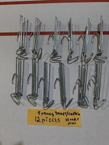 ❤️12pcs Heavy Duty Pinch Pleat Drapery Hooks Moveable Arm 4 Prong 3.5" - Picture 1 of 7