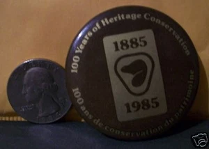 1985 100 Jahre Kulturerbe Biber Knopf Parks Kanada Revers Hut Knopf - Bild 1 von 2