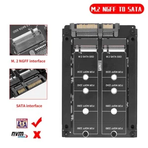 Dual NGFF B+M Key M.2 SSD Card JBOD Raid0 Span Bridge to 2.5 Inch SATA 3.0 Combo - Picture 1 of 15