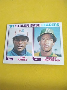 1982 Topps '81 Stolen Base Leaders #164 Tim Raines/ Rickey Henderson
