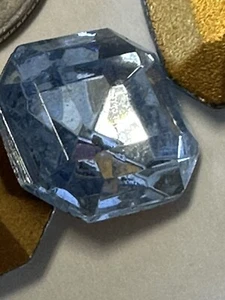 12 VINTAGE WEST GERMAN GLASS blue 14x14x8mm square GEMS JEWELS - Picture 1 of 13
