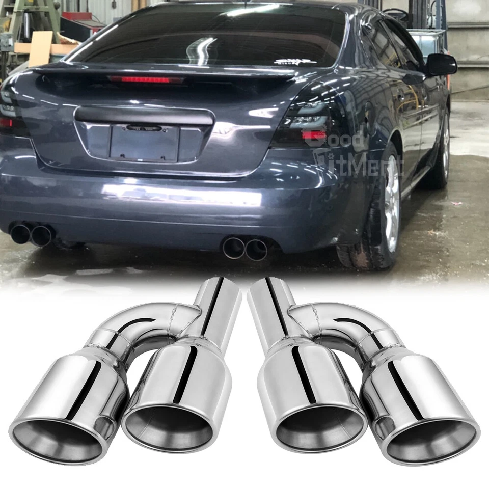Двойные настенные выхлопные наконечники для Pontiac Grand Prix 00-2008 смещение 2,5 дюйма вход 4 дюйма выход - Изображение 1 из 4
