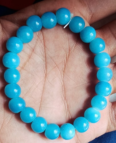 VALENTINO Bracciale Perline Amazzonite Ghiaccio Mozambico Perline Autentico Gioielli