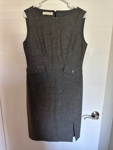 Abito VALENTINO Taglia 10 Grigio Tweed Gillo Fodera Miscela di lana linea