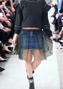 Dondup skirt, denim skirt/tulle a dream size 27 new - Picture 1 of 9
