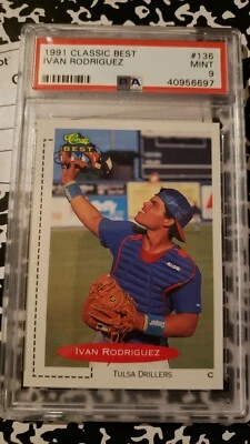 1991 Classic Best #136 - IVAN RODRIGUEZ - PSA 9 Gem Mint HOF RC Rookie Card - Image 1 of 2
