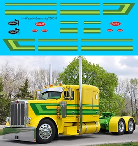 1/14 Decals per PETERBILT Grand Hauler Tamiya Green Strips TBD537 - Picture 1 of 1