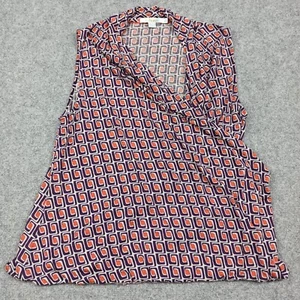 Boden Donna Camicetta Misura UK 16 Eu 42 XL Wrap Lyocell Jersey Geometrico Top - Foto 1 di 10