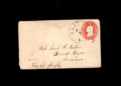 Clinton LA 1850s PSE Cover Three Cents Printed Both Sides 4d - Image 1 of 2