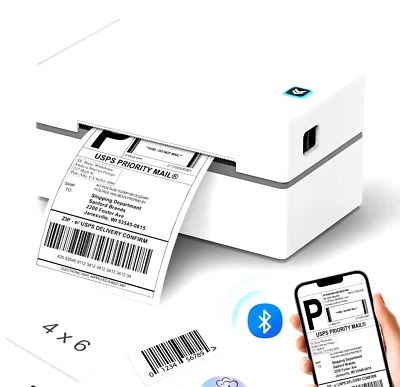 Shipping Label Printer Bluetooth Wireless 4x6 Label Sticker Maker - Image 1 of 3