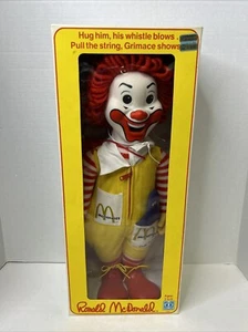 1978 Ronald McDonald Whistle & Grimace Plush Doll Hasbro 21" SEALED Box #2 Z5 - Picture 1 of 6