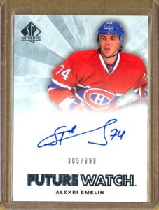 2011-12 SP Authentic Future Watch Autographs #255 Alexei Emelin RC AUTO /999