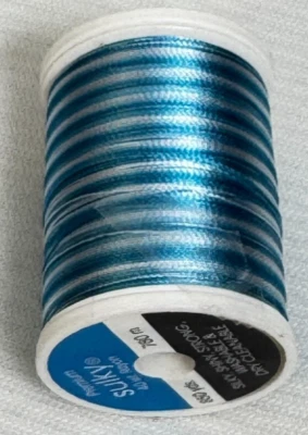Sulky 40 wt rayon thread variegated Col.2105- 850 yard spools Blues Whites - Image 1 of 4