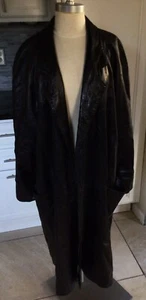Maxima Vintage schwarzer Leder Trench Oversized Mantel Gr. L - Bild 1 von 7