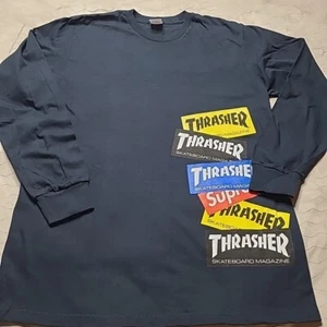 Supreme X Thrasher Skateboarding Magazine Shirt Men's Medium M Long Sleeve - Imagen 1 de 13