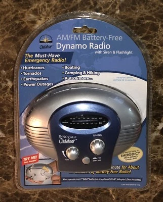 INNOVAGE Dynamo AM/FM Weather Battery - Free Hand Cranked Emergency Radio NEW - Image 1 of 3