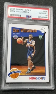 2019-20 Hoops Zion Williamson Tribute Rookie Card #296 PSA GEM MINT 10 Pelicans - Picture 1 of 3