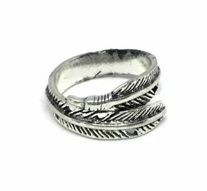 Adjustable Bird Feather Ring l FREE UK POST l 925 Sterling Silver Plated Mens - Picture 1 of 4