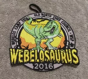 2016 Webelos Camp ~ Old North State Council ~ Webelosaurus 2016 ~ 4" Patch ~ WSP - Bild 1 von 10