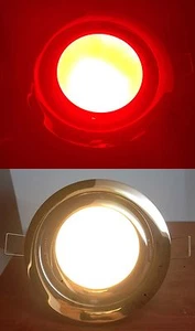 Marine Boat LED Ceiling Light Flush Mount With Clips SS Rim Warm White - Picture 1 of 7