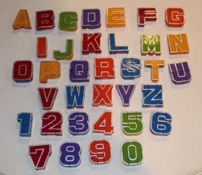 Alphabots Transformers Alphabet and Numbers Toys Set of 35 - Missing H - Image 1 of 4