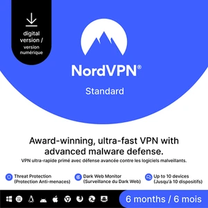 NordVPN Standard, 10 Devices, 6-Month, VPN & Cybersecurity, Digital Code - Picture 1 of 11