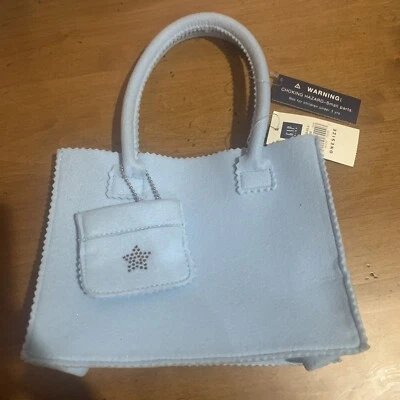 Cartera pequeña retro GAP Kids azul claro de fieltro con monedero a juego nueva con etiqueta Foto 1 de 4