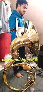 SOUSAPHONE 22"BELL OF PURE BRASS GOLDEN +CASE+FREE FAST SHIP (DELIVERY 3 WEEKS) - Bild 1 von 20