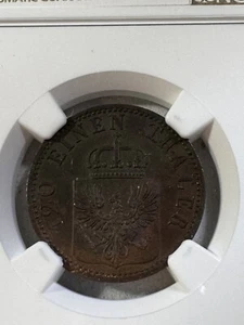 1866-A German States Prussia 3 Pfennig Graded MS 63 BN by NGC - Picture 1 of 7