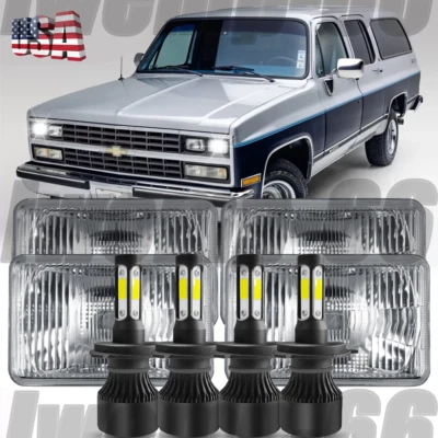 Faros LED 4X6"6000k haz sellado alto/bajo para camioneta GMC R2500 1988-1989 4 PIEZAS Foto 1 de 4